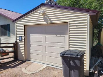 Before of cream 1 car garage without windows