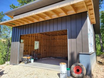 Before of doorless 1.5 car garage workshop