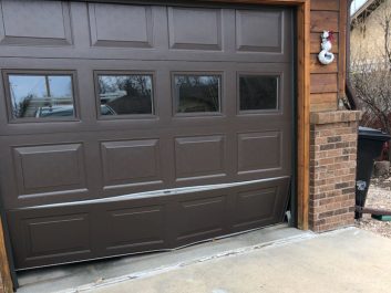 damaged garage door
